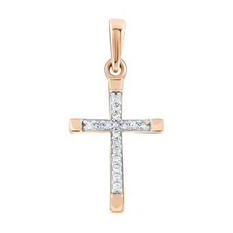 Pendant - cross with diamonds 