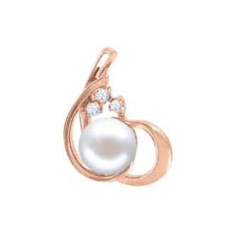 Pendant with pearl and zirconia 