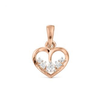 Heart pendant with zirconia 