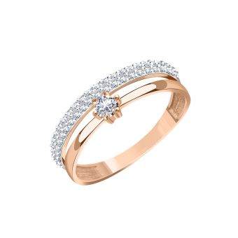 Women's ring with zirconia 