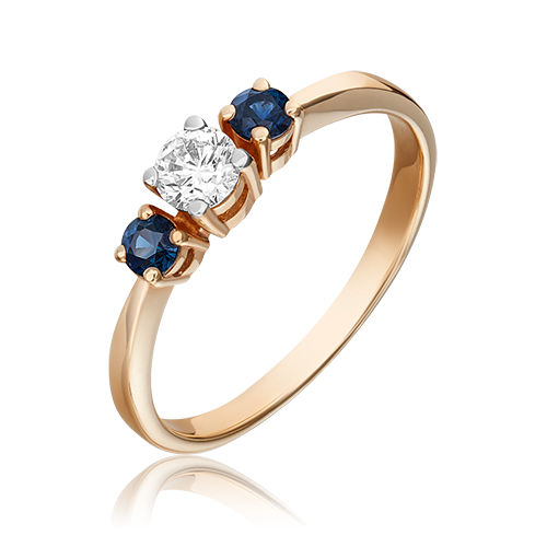 Damenring mit Saphiren und Diamant