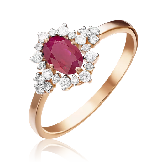 Damenring mit Rubin und Diamanten