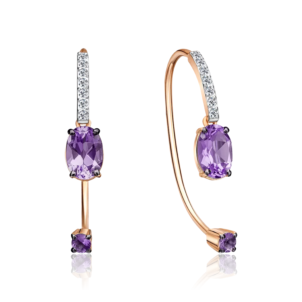 Ohrringe mit Amethyst und Topas