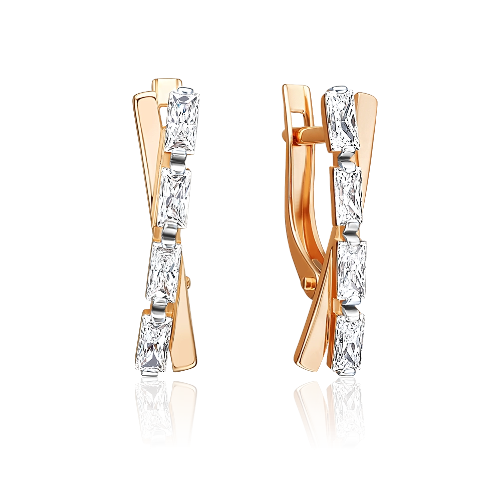 Серьги с фианитами