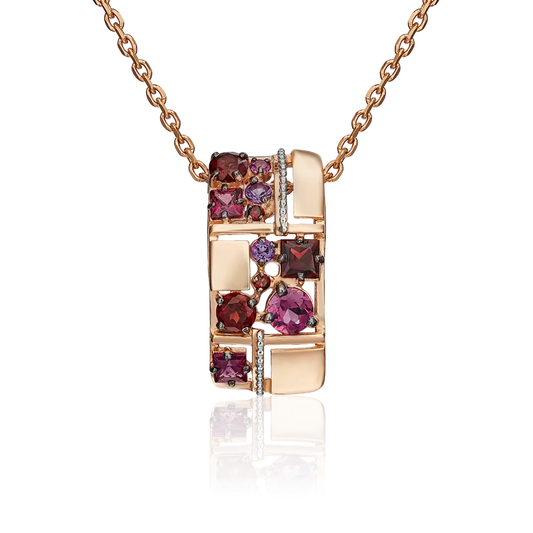 Anhänger mit Granat und Amethyst