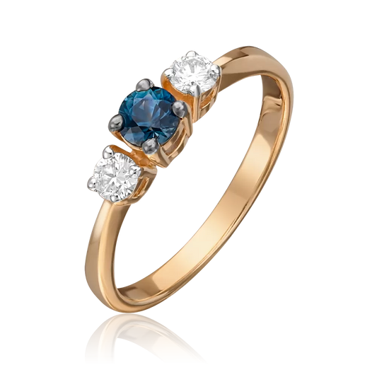Damenring mit Saphir und Brillanten