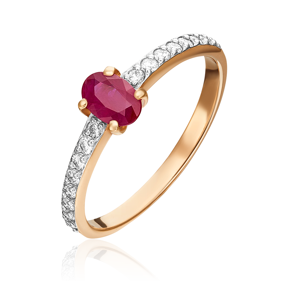 Damenring mit Rubin und Diamanten